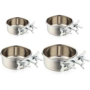 4pcs Pet Food/ Water Bowl Stainless Steel Bowls